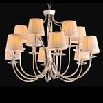NEWPORT 31206+6/C , Люстра, Nickel Crystal clear Shade beige D90*H66 см Е14 12*60W(М0042275)